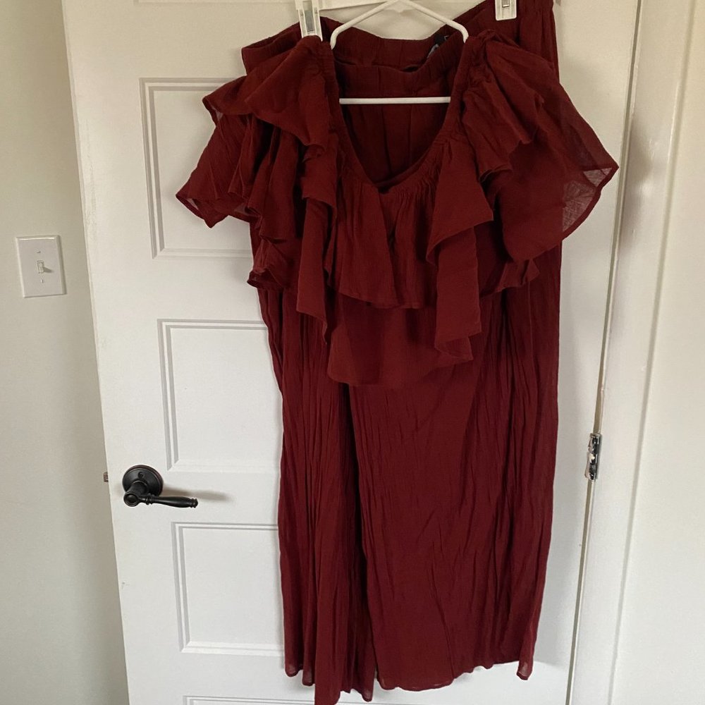 NWOT Eloquii Red Ruffle 2 piece Coord sz 18-20